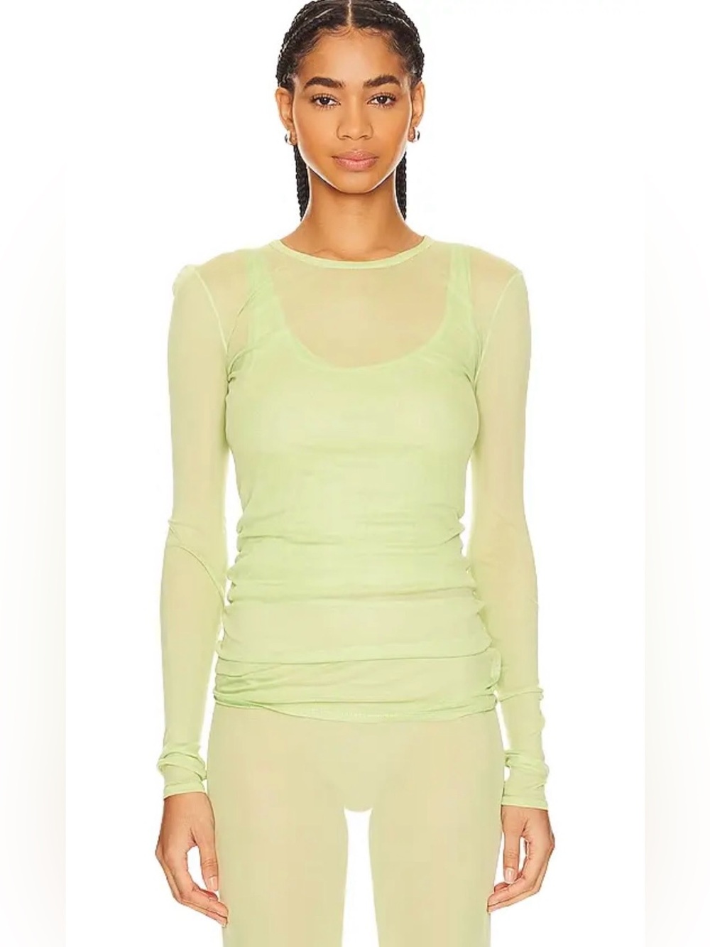 GRLFRND REVOLVE Long Sleeve Mesh Tee NWT Size XS